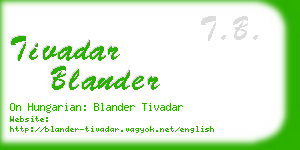tivadar blander business card